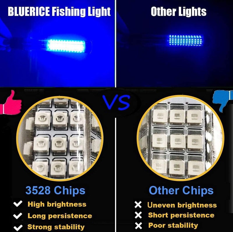 BLUERICE Submersible Fish Finder, Underwater Lure Bait Light, Fish Attracting Lamp, Night Fishing Light, Boat Fishing Light, Pool Light 12V 10.8W 180 LEDs 1080 Luminous IP68 with 5M Cord - Image 3